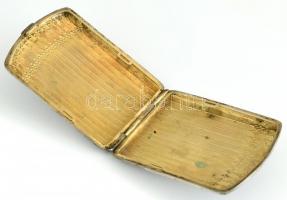 Ezüstözött fém cigarettatárca, 10×7 cm
