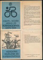 cca 1980 Csepel Művek kerékpár kezelési- és karbantartási útmutató, 16 p., kihajtható