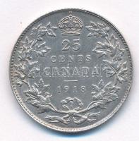 Kanada 1918. 25c Ag "V. György" T:1-,2
Canada 1918. 25 Cents Ag "George V" C:AU...