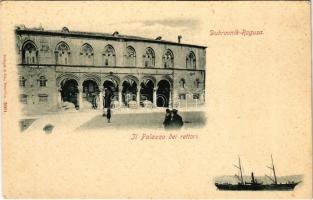 Dubrovnik, Ragusa; Il Palazzo dei rettori / palace, steamship (fl)