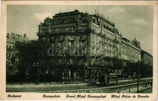 1933 Budapest V. Dunapalota Hotel Donaupalast szálloda, villamos (EK)