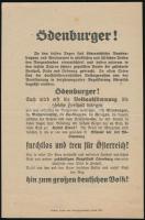 1921 Ödenburger - Soproniak német nyelvű osztrák propaganda röplap a soproni népszavazás idején