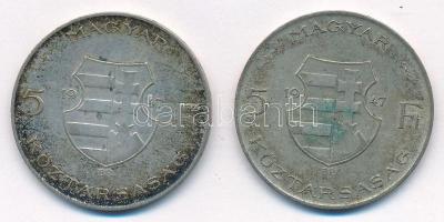 1947. 5Ft Ag "Kossuth" (2x) T:3 patina
Adamo F8.1