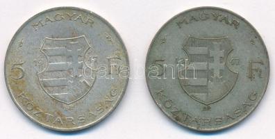 1947. 5Ft Ag "Kossuth" (2x) T:3 patina
Adamo F8.1