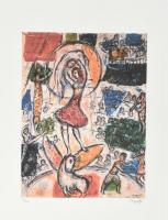 Marc Chagall (1887-1985): Ofszett, papír. Sorszámozott 105/300. Jelzett a nyomaton. hozzá tanúsítvány. / Ofset with attest 29x44 cm