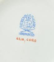 Herendi CORB mintás áttört bonbonniere eperfogóval. Kézzel festett porcelán. Jelzett. kopásnyomokkal...