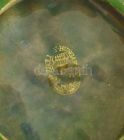 Zsolnay Pécs fali tálka, eozin mázas, jelzett, kopott, d: 11 cm