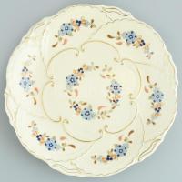 Zsolnay búzavirág mintás nagy tortatál, kézzel festett, jelzett, hibátlan, d:30 cm