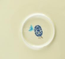 Zsolnay búzavirág mintás nagy tortatál, kézzel festett, jelzett, hibátlan, d:30 cm