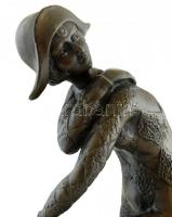DH Chiparus jelzéssel: Táncos. Öntött, patinázott bronz, márvány talpon. m: 35 cm