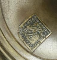 Ezüstözött kehely, etikettel jelzett, kopott, m: 21,5 cm