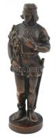 Szent Imre, öntött patinázott bronz, kopott, jelzés nélkül, m: 13 cm