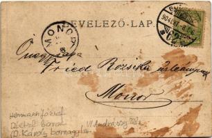 1904 Budapest VI. Hermann József vegyeskereskedése, üzlet, nyilvános telefonállomás, saját töltésű D...