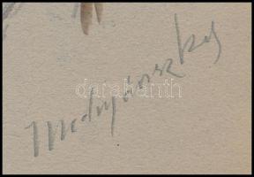 Mednyánszky jelzéssel: Alakok. Ceruza, akvarell, papír. 30x20 cm