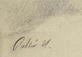 Patkó K. jelzéssel: Akt. Ceruza, papír, paszpartuban. Paszpartu sérült. 27x19 cm
