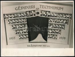 1959 Gépipari Technikum IV. B osztálya, tablófotó (terv.: Matkó J.), 23,5x18 cm
