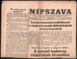 1956 Népszava 84. évf. 257. sz., 1956. okt. 31., a forradalom híreivel, 4 p.