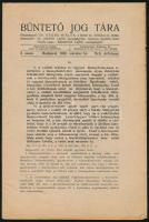 1940 Büntető jog tára XCII. évf. 3. sz., 1940. március, szerk.: Dr. Degré Miklós, Dr. Zehery Lajos, 48 p., felvágatlan lapokkal