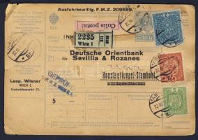 Paketkarte in die Türkei, Csomagszállító Törökországba, Parcel card to Turkey