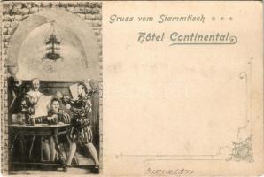 Bucharest, Bukarest, Bucuresti, Bucuresci; Gruss vom Stammtisch Hotel Continental (EK)