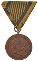 1873. Hadiérem Br katonai érdemérem eredeti mellszalaggal T:2- ph. Hungary 1873. Military Medal Br medal with original ribbon C:VF edge error NMK 231.
