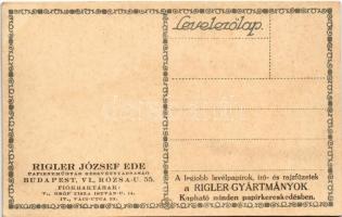 Rigler József Ede papírneműgyár részvénytársaság reklámja / Hungarian paper shop advertisement card ...