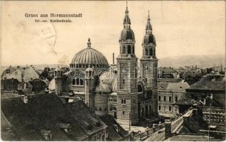 1907 Nagyszeben, Hermannstadt, Sibiu; Gr.-or. Kathedrale / Görögkeleti székesegyház. Karl Graef kiadása / Orthodox cathedral (szakadás / tear)