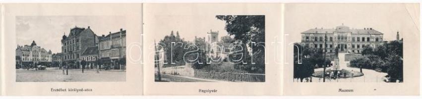 Szombathely, vasútállomás. Leporellolap 10 képpel (gyűrődések / creases)