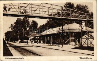 1942 Balatonszemes-fürdő, vasútállomás, felüljáró híd