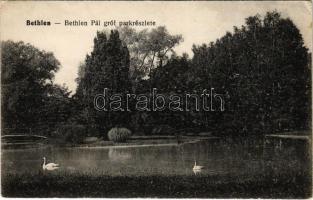 Bethlen, Beclean; Bethlen Pál gróf kastély parkja. Kajári István kiadása / castle park (EK)