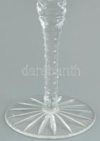 6 db ólomkristály talpas királykék borospohár. Kopásnyomokkal. m: 20 cm