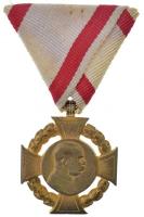 1908. Katonai Jubileumi Kereszt Br kitüntetés eredeti mellszalaggal T:2  Hungary 1908. Diamond Jubilee Cross for the Armed Forces Br decoration with original ribbon C:XF  NMK 269.