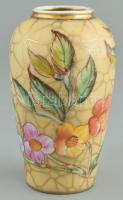 Zsolnay porcelán váza. Kézzel festett, jelzett BWK. kopásokkal. 11 cm