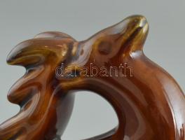 Zsolnay ugró szarvas (Jamboree 1933) hamutál. Mázas kerámia, jelzett, hibátlan. 19x17 cm