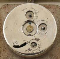 Junghans asztali óra, mechanikus szerkezettel,üzemel, kopott, hiányos! m:11cm