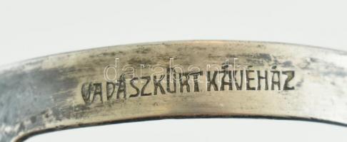 cca 1910 Zombor, Vadászkürt kávéház 2 db alpakka kehely, üvegbetét nélkül, Szandrik, jelzett. m: 12 ...