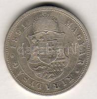 1891 1Ft "fiumei" címerrel ezüst T:3