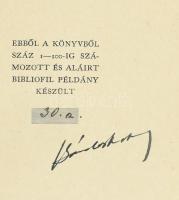 Bárdos Artur: Játék a függöny mögött. Aláírt, sorszámozott 30/100. Bp., 1942, Dr. Vajna és Bokor. 21...