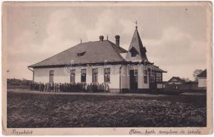 1943 Tiszakürt, Római katolikus templom és iskola (ázott / wet damage)