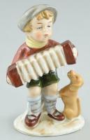 Wagner & Apel tangóharmonikás kisfiú. Kézzel festett, jelzett, hibátlan 12 cm