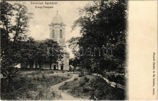 1912 Aszód, Evangélikus templom. Huszerl Sándor és fia kiadása