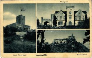 1941 Somlószőlős, Somlószőllős; községháza, Szent István kilátó, Bakács várrom (EK)
