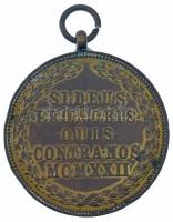 1922. "Magyar Bronz Érdemérem" aranyozott bronz kitüntetés, peremén "BRONZ" fémj...