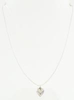 Ezüst(Ag) kígyó nyaklánc szív függővel, jelzett, állítható hosszúság, 45-50 cm, 1,5×1 cm, nettó: 6,8...