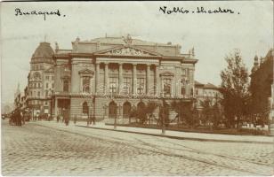 1902 Budapest VIII. Népszínház, villamos. photo (fl)