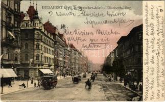 1904 Budapest VII. Erzsébet körút, villamos