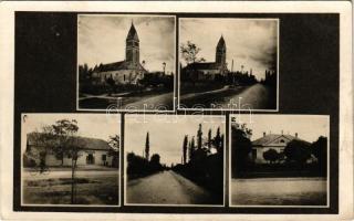 1944 Csikéria (Bácsalmás), templom, utca, Hangya üzlet, plébánia
