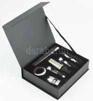 Exkluzív boros készlet nyitóval, hőmérővel, eredeti dobozában