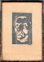Göndör Bertalan (1908 - 1945) Dante. Fametszet, papír, jelzett. Üvegezett, kissé sérült fa keretben. 22x14,5 cm.