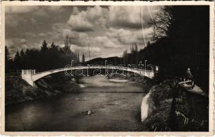 Beszterce, Bistritz, Bistrita; híd, katona / bridge, soldier. photo
